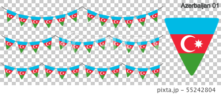 Garrand of the Azerbaijan flag vector data (bunting garland) 55242804