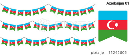 アゼルバイジャンの国旗のガーラーンド　ベクターデータ（bunting garland）