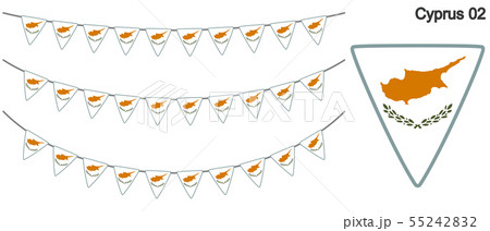 キプロスの国旗のガーラーンド　ベクターデータ（bunting garland）