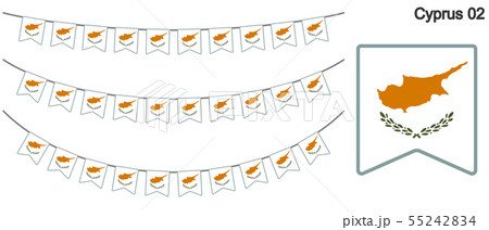 キプロスの国旗のガーラーンド　ベクターデータ（bunting garland）