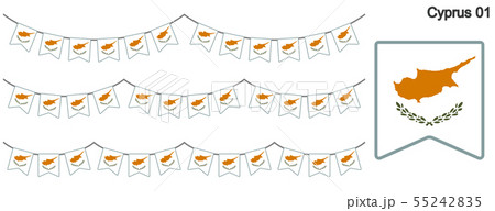 キプロスの国旗のガーラーンド　ベクターデータ（bunting garland）