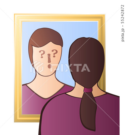 Doubtful Woman Scepticism Consciousness Mirror 55242872