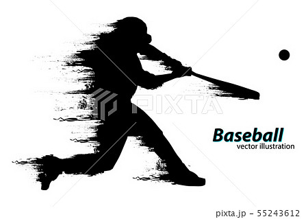 Silhouette of a baseball player. Vector illustration 55243612
