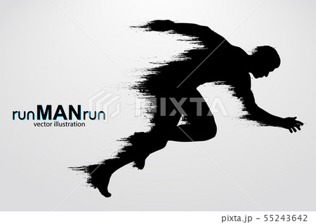 Silhouette of a running man. vector illustration 55243642