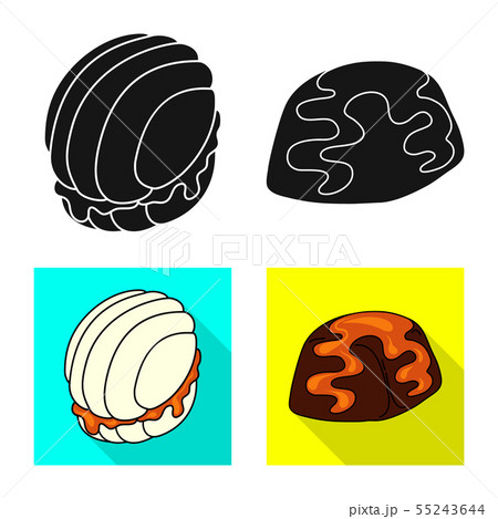 Isolated object of confectionery and culinary logo. Set of confectionery and product stock symbol 55243644