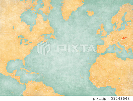 Map of North Atlantic Ocean - Slovakia 55243648