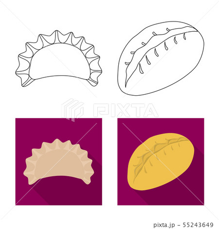 Vector design of products and cooking logo. Collection of products and appetizer vector icon for 55243649