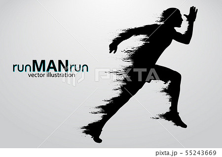 Silhouette of a running man. vector illustration 55243669