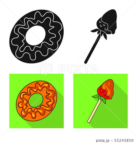 Isolated object of confectionery and culinary icon. Collection of confectionery and product stock Isolated object of confectionery and culinary icon. Collection of confectionery and product stock 55243850