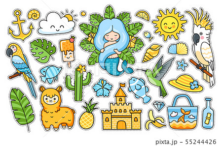 Big summer tropical stickers pack. 55244426