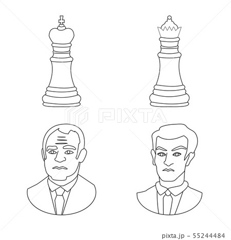 Isolated object of piece and strategy icon. Collection of piece and play stock symbol for web. 55244484