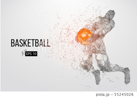 Silhouette of a basketball player. Vector illustration 55245026