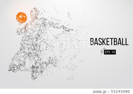 Silhouette of a basketball player. Vector illustration 55245090