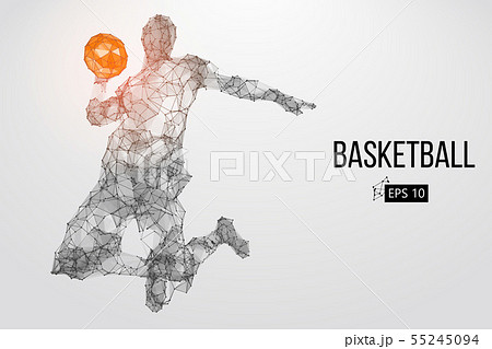 Silhouette Of A Basketball Player Vector のイラスト素材