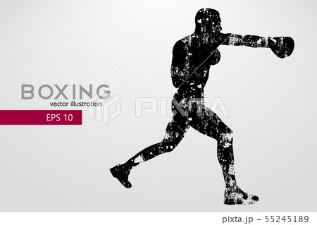 Boxing silhouette. Boxing. Vector illustration 55245189