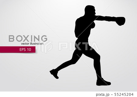 Boxing silhouette. Boxing. Vector illustration 55245204