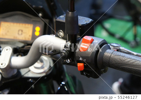 Motorcycle ignition and engine kill button. Motorcycle ignition and engine kill button. 55246127