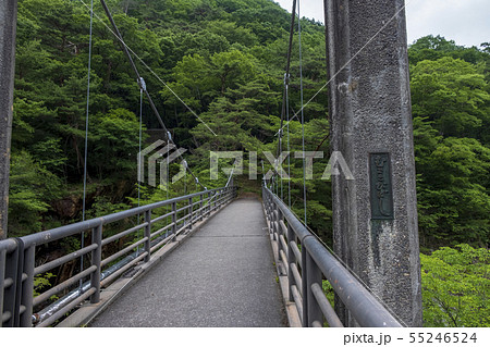 龍王峡 むささび橋の写真素材