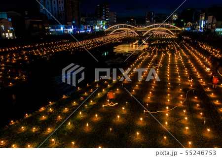 諫早万灯川まつりの夜景　【長崎県諫早市】 55246753