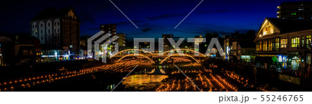 諫早万灯川まつりの夜景　パノラマ　【長崎県諫早市】 55246765