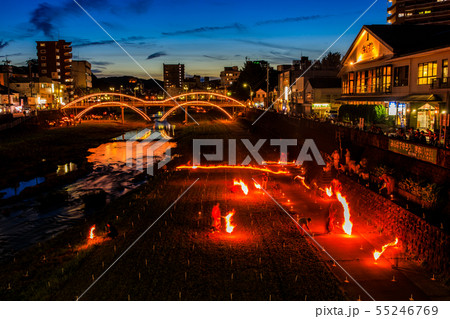 諫早万灯川まつりの夜景　【長崎県諫早市】 55246769