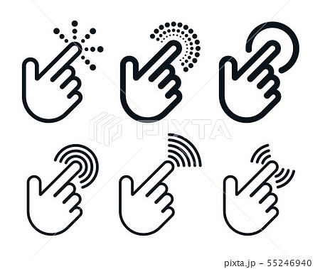Click icon set with hand shapes 55246940