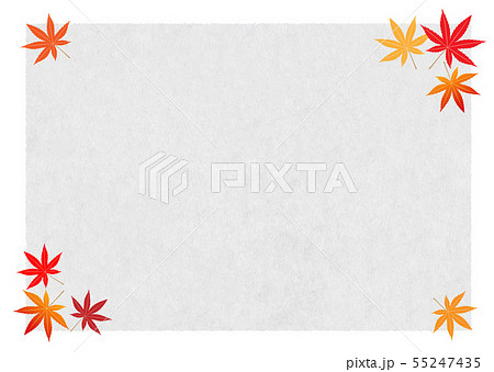 紅葉と和紙の背景 55247435