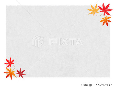 紅葉と和紙の背景 55247437