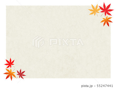 紅葉と和紙の背景 55247441