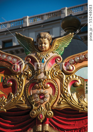 Colorful detail of sculptures on carousel of Italy Colorful detail of sculptures on carousel of Italy 55248083