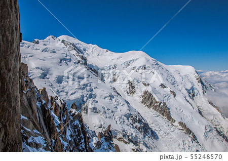Snowy Mont Blanc viewed from the Aiguille du Midi 55248570