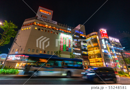 日本の川崎都市景観　 「川崎駅前東」から商業ビルなどを望む 55248581