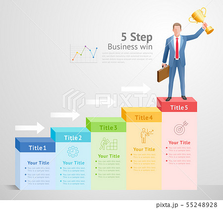 5 steps to business win concept. Businessman Men 55248928