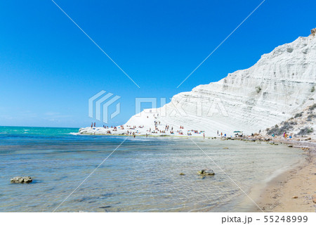スカラー ・ デイ ・ トゥルキの白い岸壁、シチリア島、南イタリア スカラー ・ デイ ・ トゥルキの白い岸壁、シチリア島、南イタリア 55248999