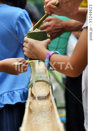 手作りの流しソーメン　親子で作る夏の日の思い出！出水市　鹿児島県 55249023
