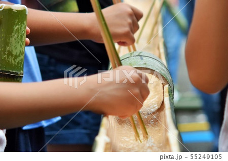 手作りの流しソーメン 親子で作る夏の日の思い出!出水市大川内 鹿児島県 手作りの流しソーメン 親子で作る夏の日の思い出!出水市大川内 鹿児島県 55249105