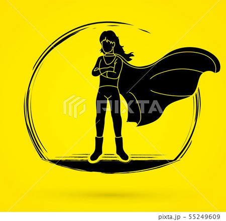 Super Hero Woman action cartoon graphic vector 55249609