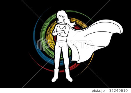 Super Hero Woman action cartoon graphic vector 55249610