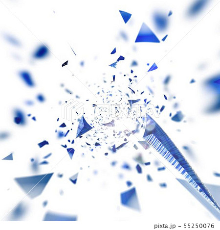 飛び散る青い破片の渦のイラスト素材
