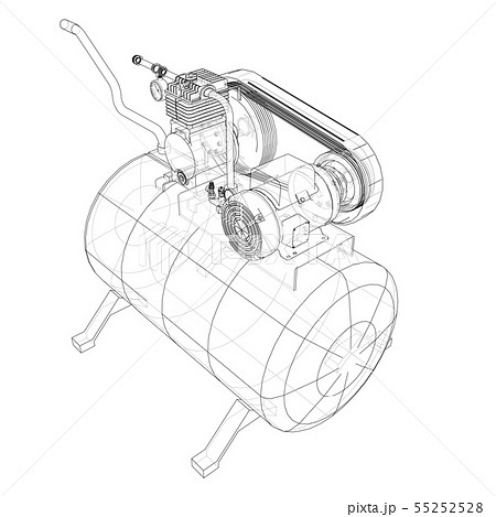 Outline Air compressor. Vector 55252528