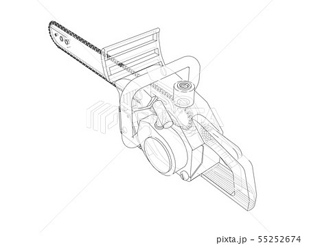 Chain saw. Vector rendering of 3d 55252674