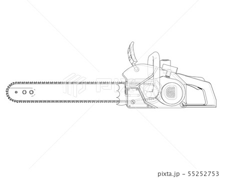 Chain saw. Vector rendering of 3d Chain saw. Vector rendering of 3d 55252753