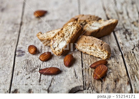 Fresh homemade Italian cookies cantuccini heap and Fresh homemade Italian cookies cantuccini heap and 55254171