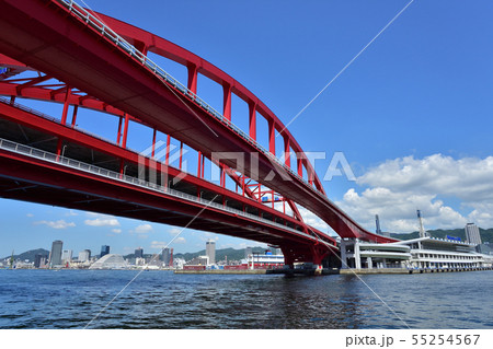 神戸港と青空 55254567