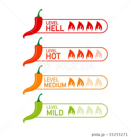 Hot Red Pepper Strength Scale Indicator With Mild のイラスト素材