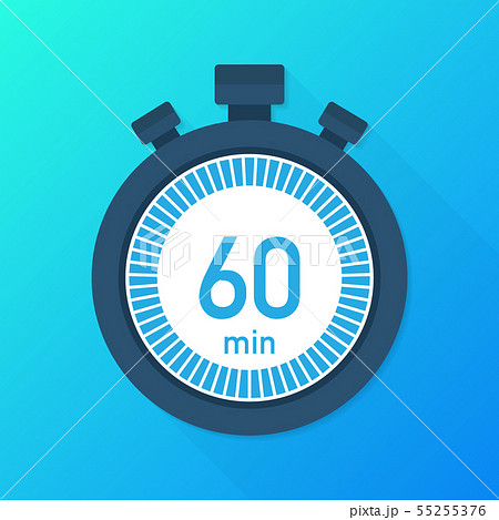 The 60 Minutes Stopwatch Vector Icon Stopwatchのイラスト素材