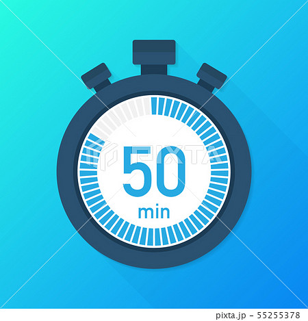 The 50 minutes, stopwatch vector icon. Stopwatch 55255378