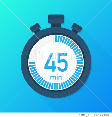 The 45 minutes, stopwatch vector icon. Stopwatch The 45 minutes, stopwatch vector icon. Stopwatch 55255380