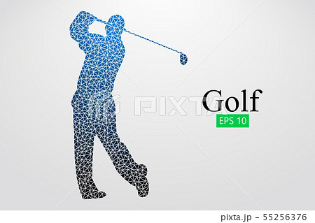 Silhouette of a golf player. Vector illustration 55256376