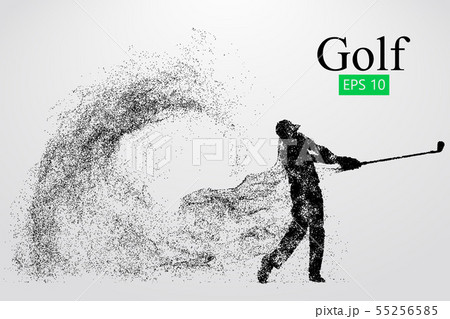 Silhouette of a golf player. Vector illustration 55256585